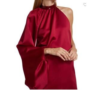 Kimberly Goldson Marsh One-Sleeve Blouse Red Size XL Oxblood